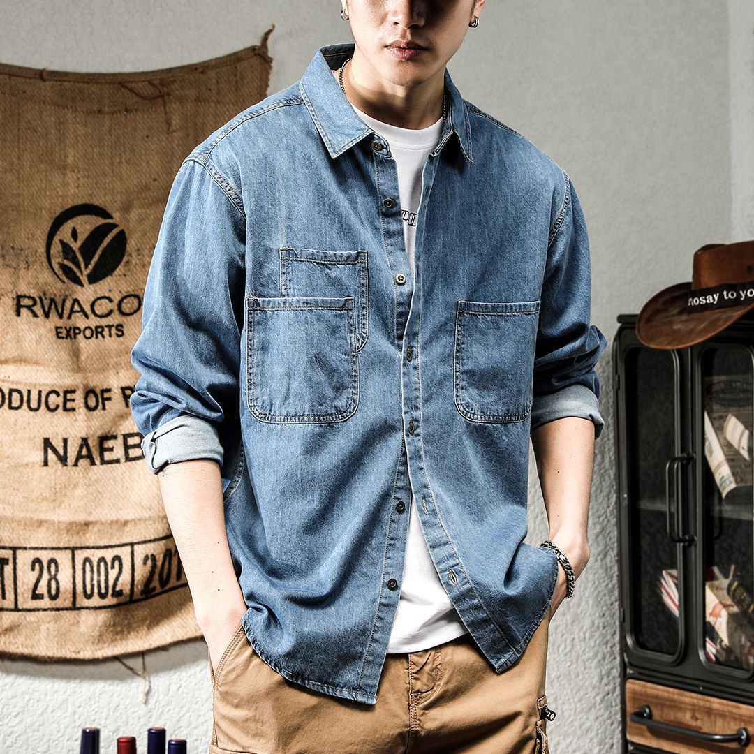 Retro Gaming Jacket - Lente Ruffian Knap Denim Tooling Shirt