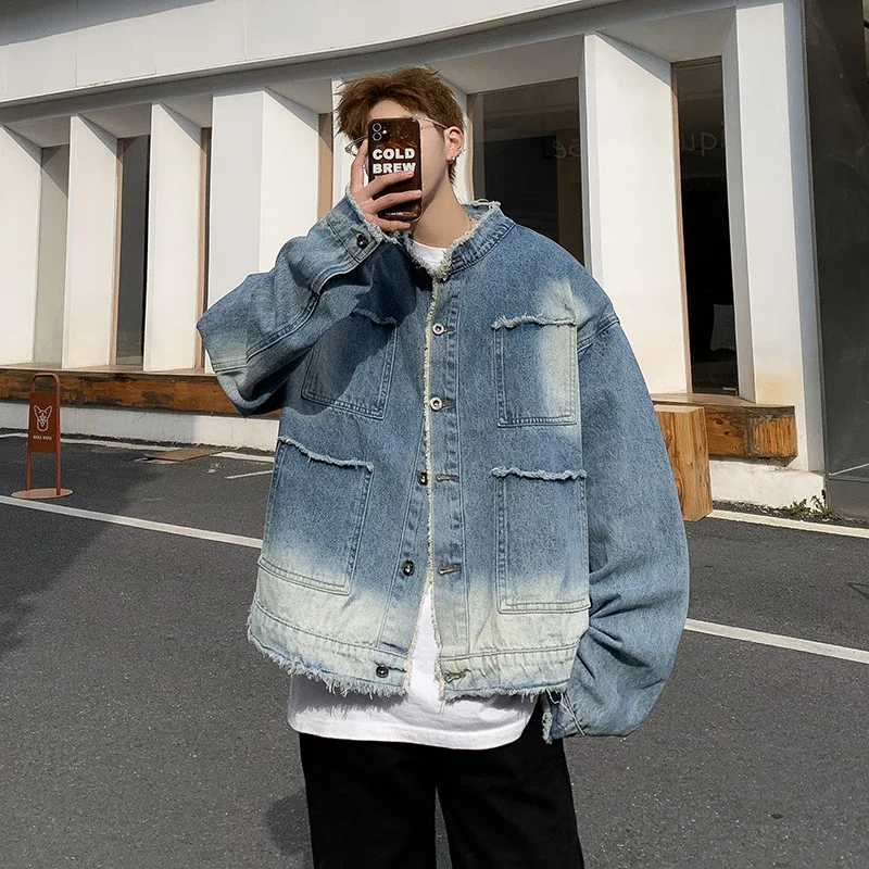Retro Gaming Jacket - Amerikaanse Retro Hip Pop Raw Edge