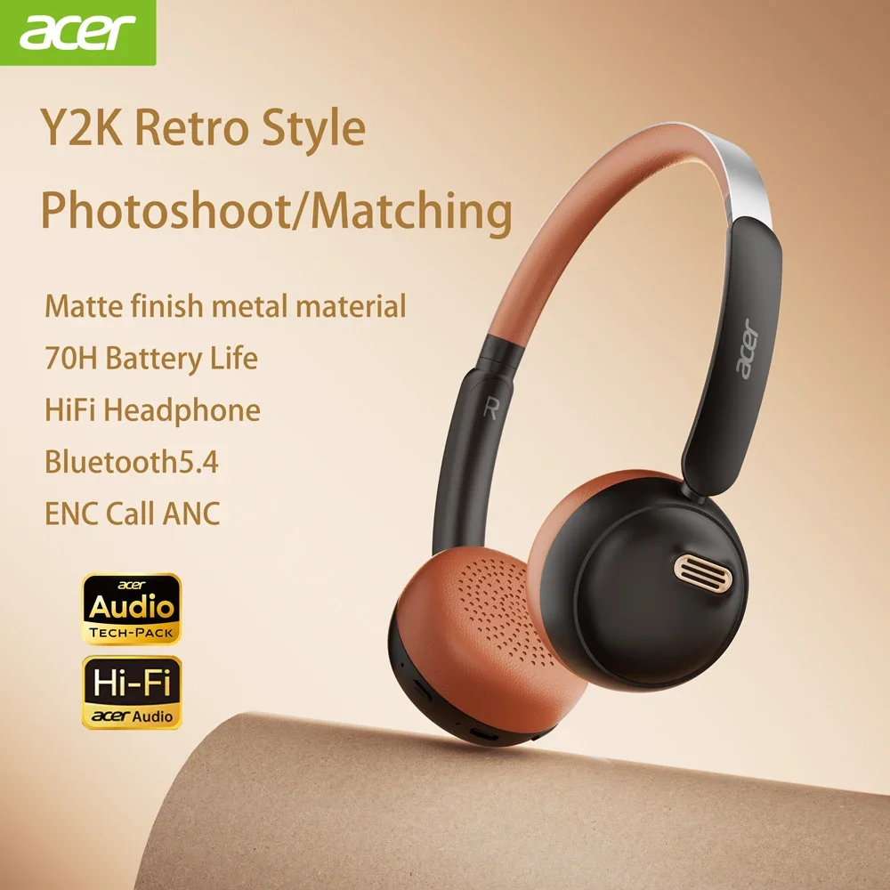 Retro Gaming Headset - Acer OHW111 Bluetooth-hoofdtelefoon INS Retro-stijl Over-ear