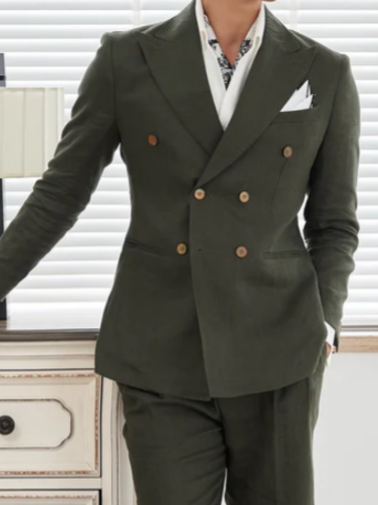 Retro Gaming Jacket - Luxe Double Breasted Italiaans Pak Voor