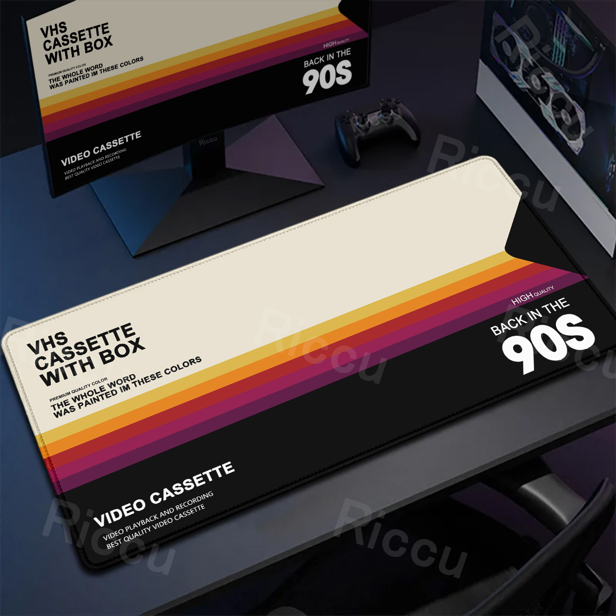 Retro Gaming Rug - Retro VHS-stijl muismat Xxl computer groot