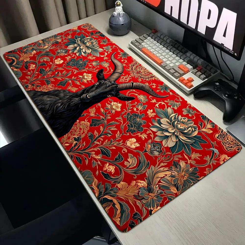 Retro Gaming Rug - Retro-patronen en zwarte geitenmuismat met gestikte