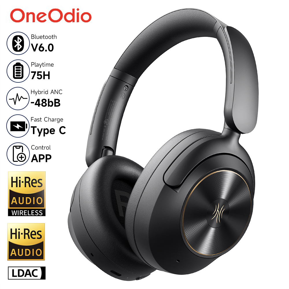 Retro Gaming Headset - Oneodio A6 ANC draadloze Bluetooth 6.0-hoofdtelefoon