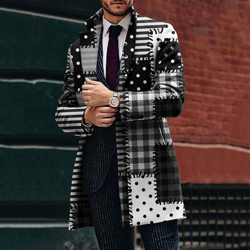 Retro Gaming Jacket - Retro Grafische Geo Print Colorblock Jas