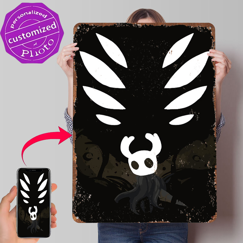 Retro Knight Gaming - Hollow Knight Metalen Poster Aangepaste Muurkunst